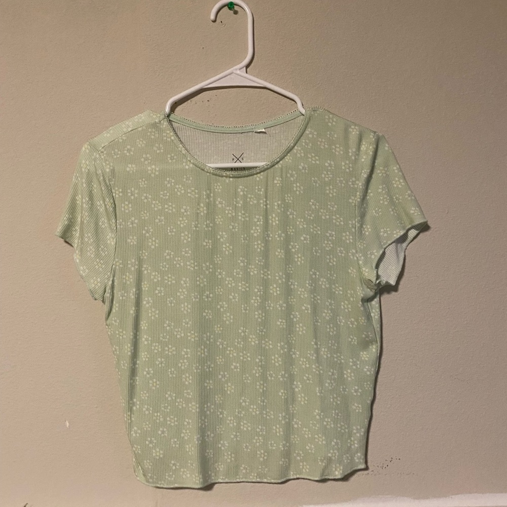 green flower t-shirt
